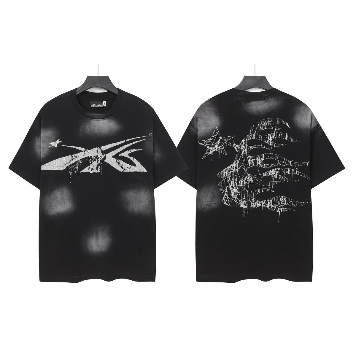 HELLSTAR Distressed Flame Graphic T-Shirt – Black
