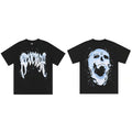 REVENGE Blue Skull Splatter Graphic T-Shirt
