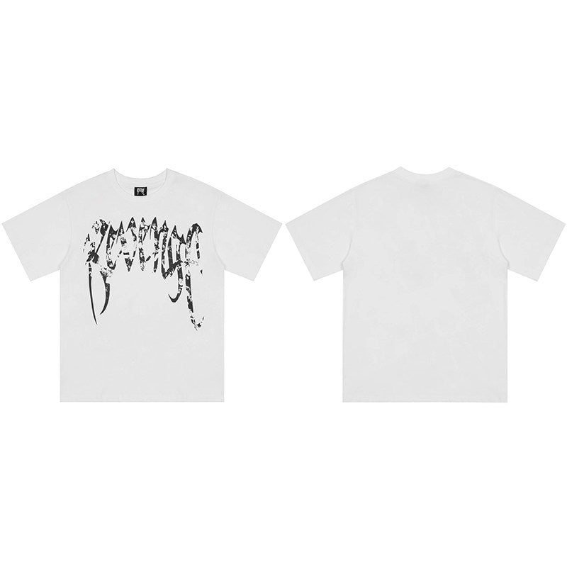 REVENGE Distressed Logo Graphic T-Shirt – White