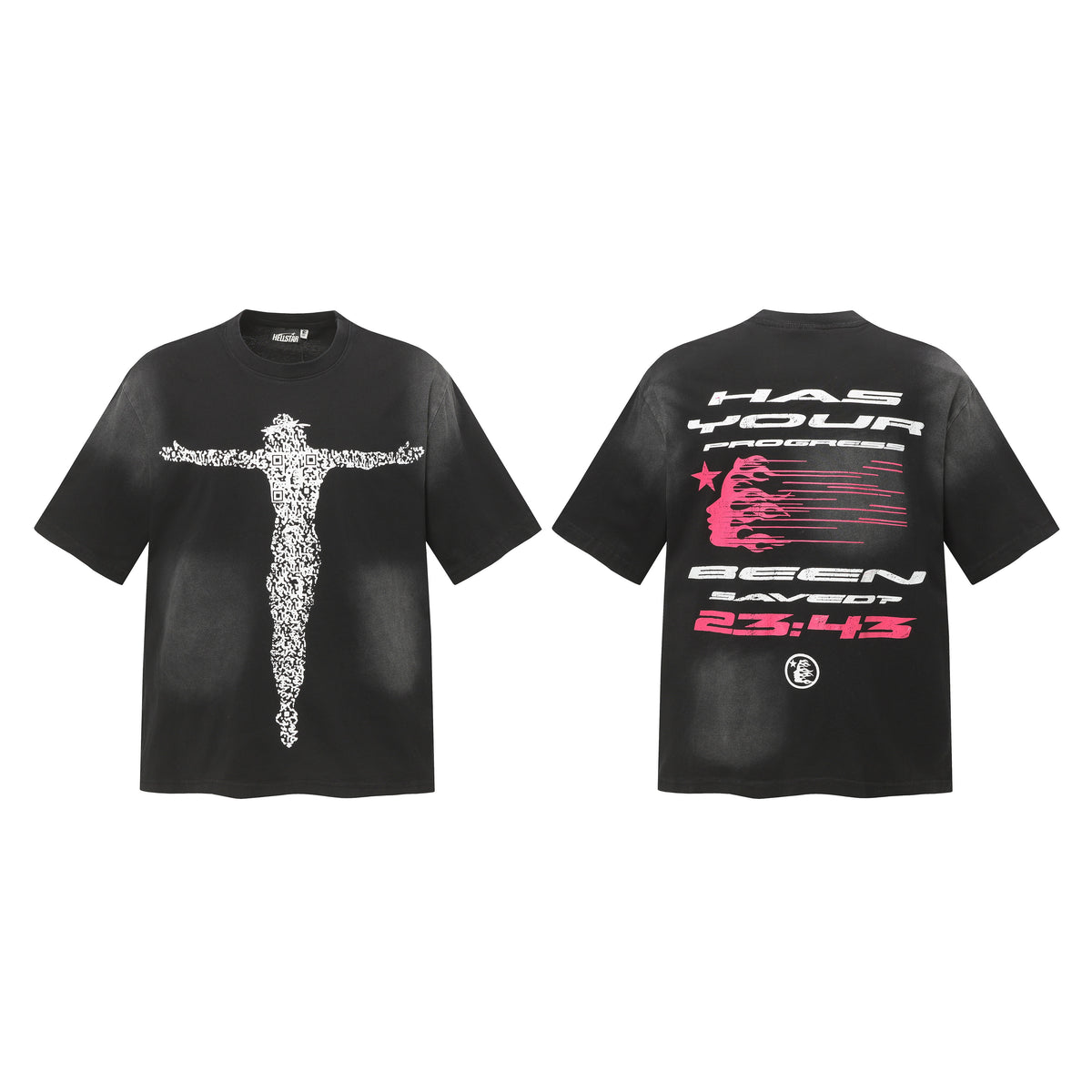 HELLSTAR Pink Graphic Oversized T-Shirt