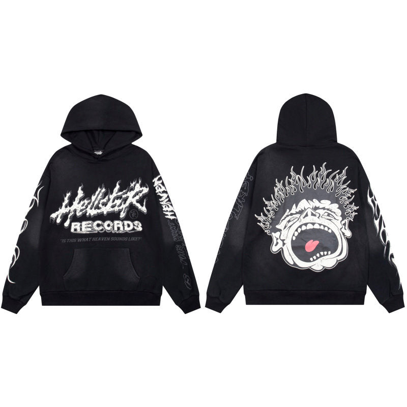 HELLSTAR Records Graphic Black Hoodie