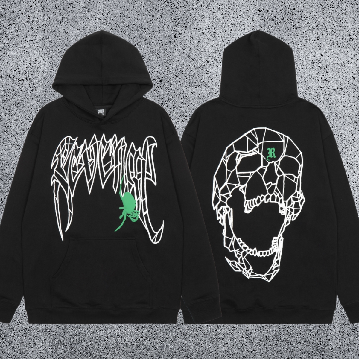 REVENGE Spider Skull Graphic Hoodie