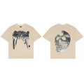REVENGE Beige Skull Graphic T-Shirt
