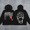 REVENGE Spider Skull Graphic Hoodie – Black