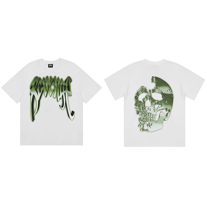 REVENGE Green Skull Graphic T-Shirt