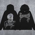 REVENGE Graphic Gothic Pullover Hoodie