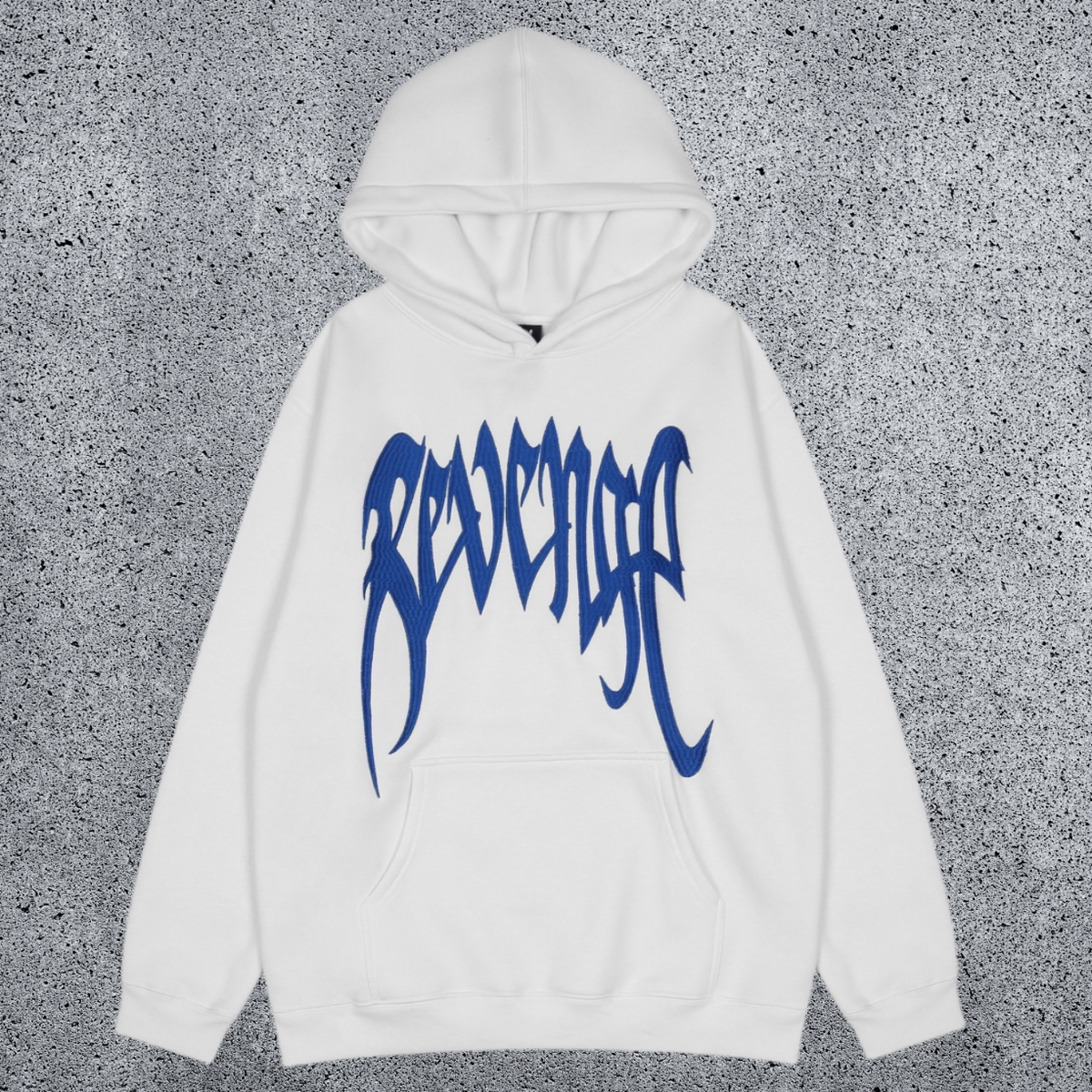 REVENGE Blue Embroidered Logo Hoodie