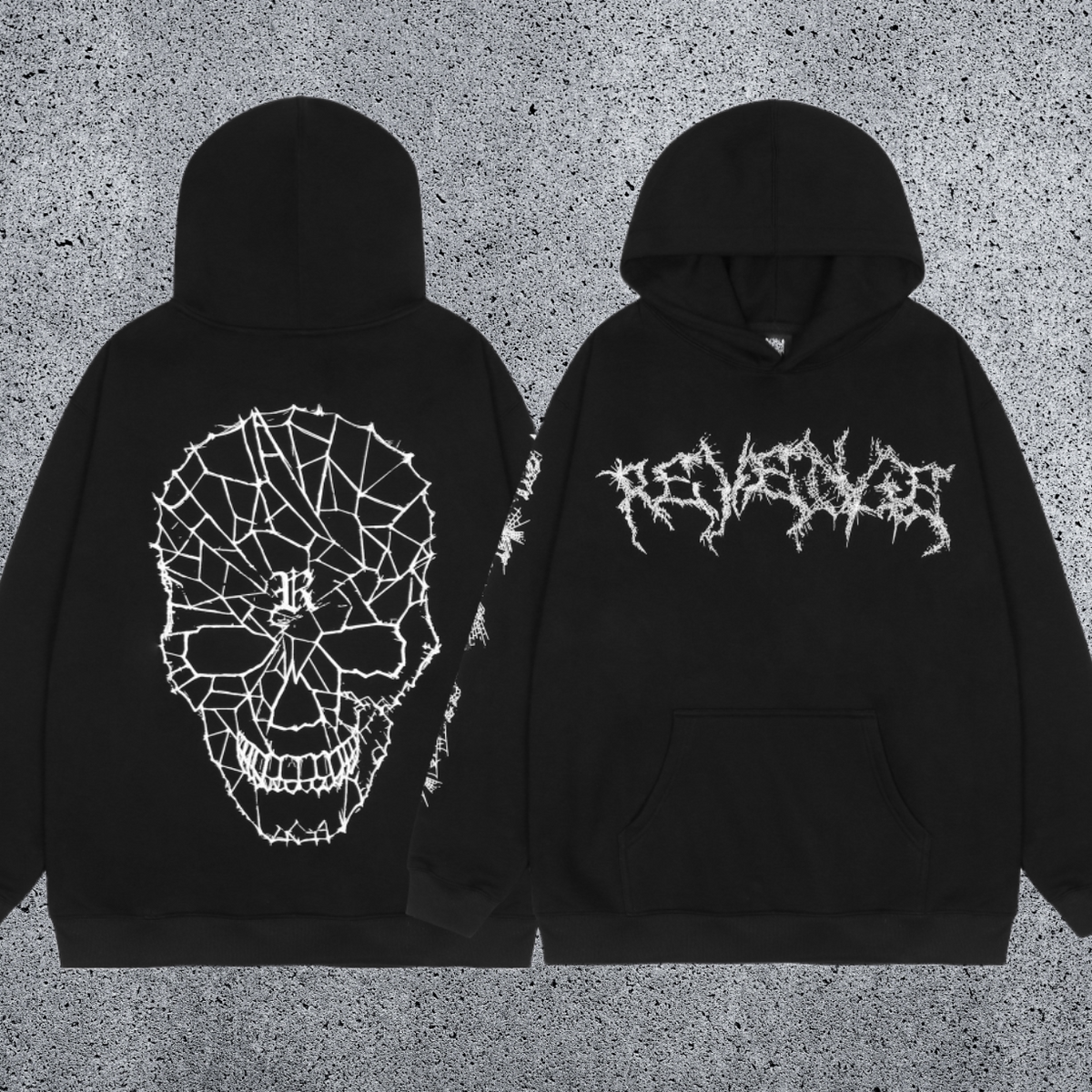 REVENGE Cracked Skull Graphic Hoodie