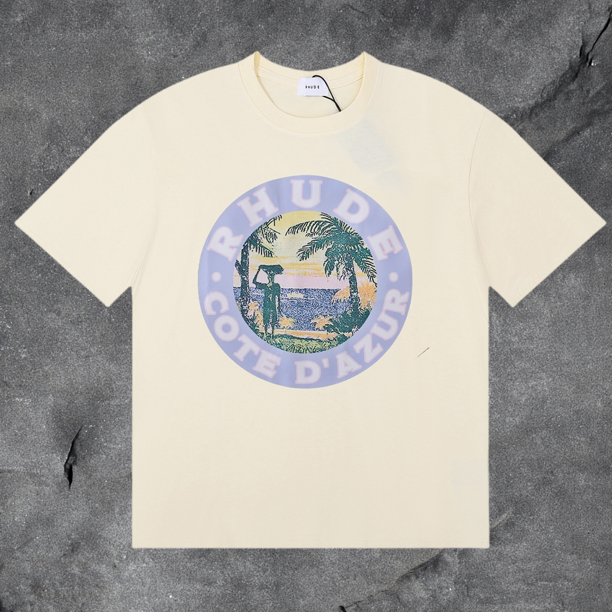 RHUDE Côte D’Azur Graphic T-Shirt Cream
