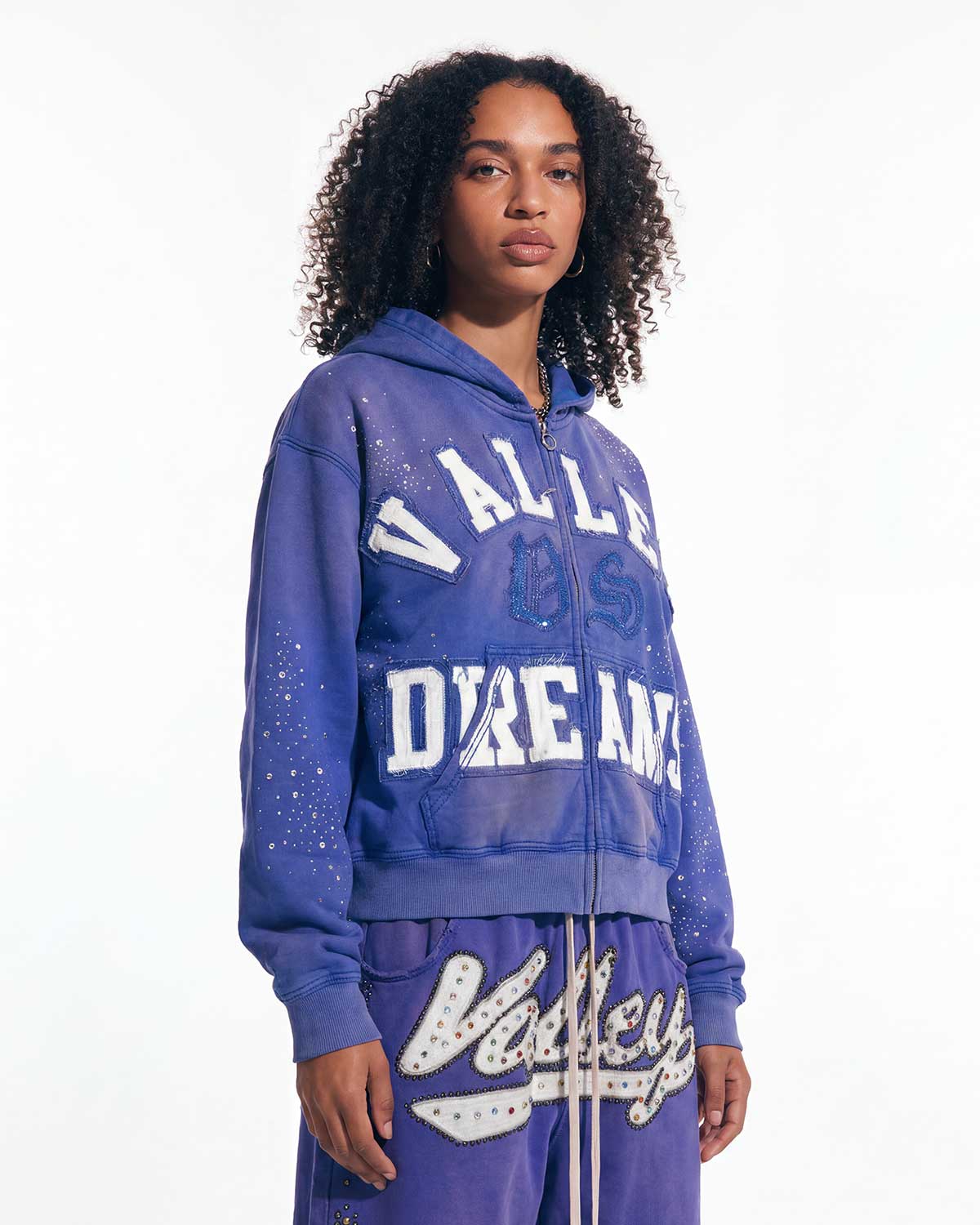 Vale Forever Classico Zip Up Hoodie Sapphire Blue