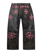 Vale Forever Croxxx Leather Pants Bubblegum Black/Pink