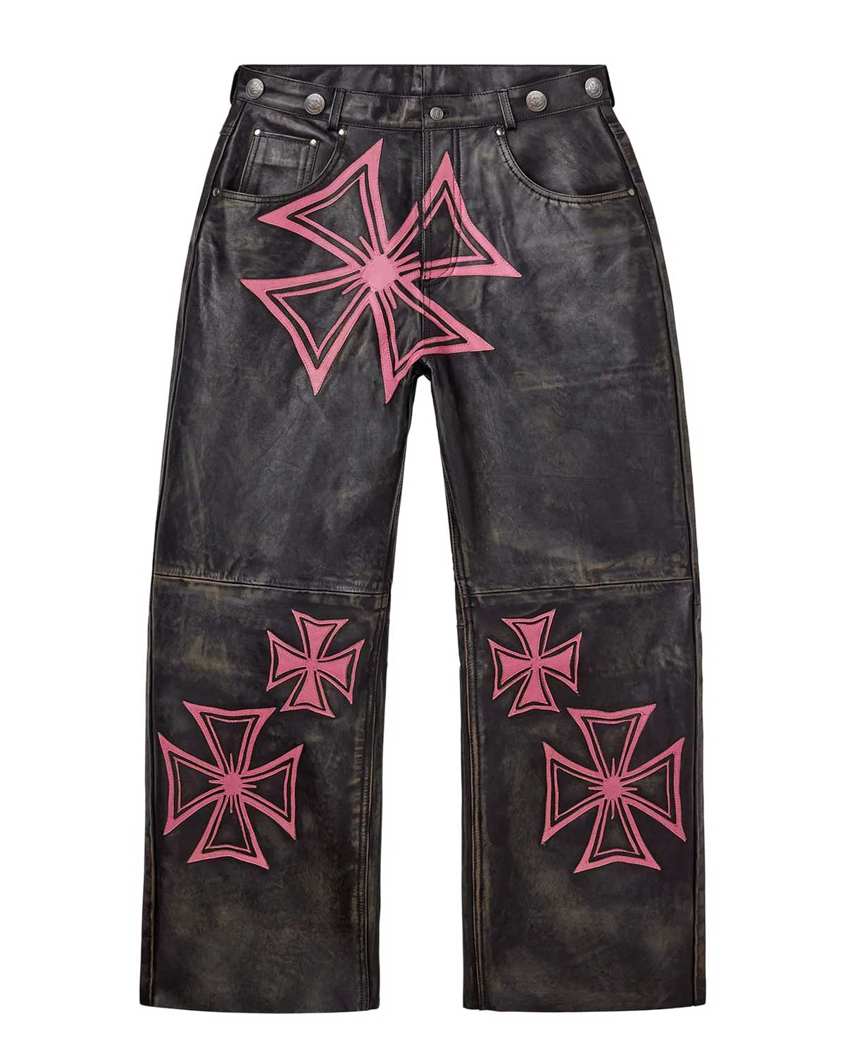 Vale Forever Croxxx Leather Pants Bubblegum Black/Pink