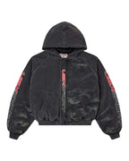 Vale Forever VSX Camo Hood Bomber Jacket Black