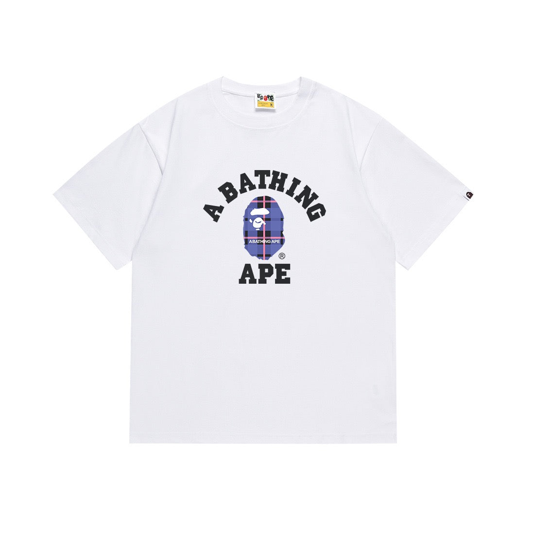 BAPE Plaid Ape Logo Graphic T-Shirt