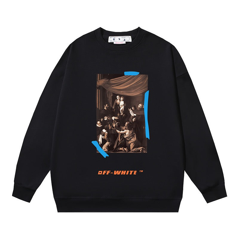 Off-White Artwork Logo Graphic Sweatshirt Black
