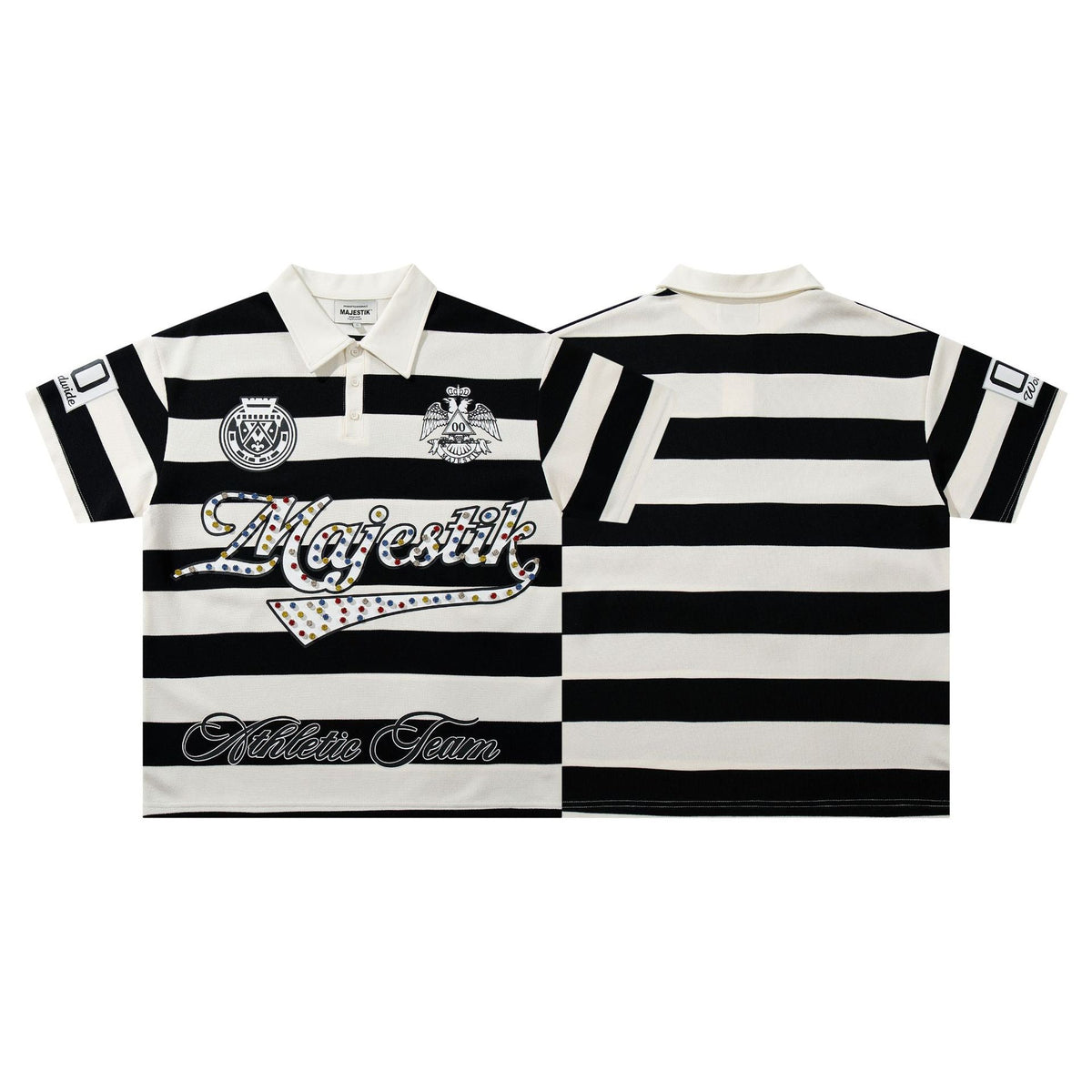MAJESTIK Striped Logo Polo Shirt
