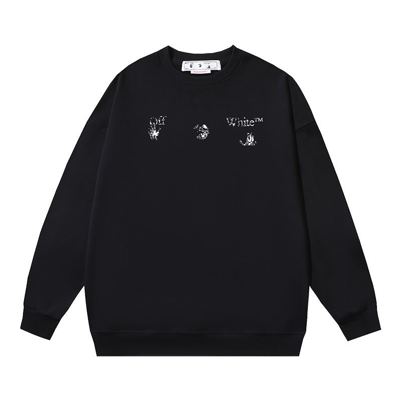 Off-White Distressed Logo Sweatshirt Black