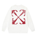 OFF WHITE Distressed Arrow Logo Crewneck Sweatshirt White