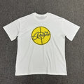 Yellow Circle Graphic Print White T-Shirt Unisex Streetwear Casual Short Sleeve Tee