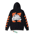 Off-White Black Orange Graphic Hoodie