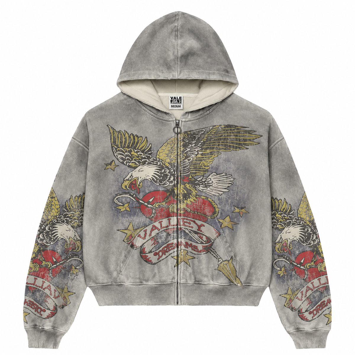 Vale Forever Nostalgia Zip Up Hoodie Cream