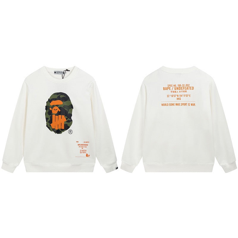 A BATHING APE Camo Ape Head Graphic Crewneck Sweatshirt