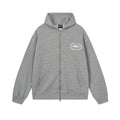 Grey Zip Up Hoodie Unisex Streetwear Casual Hooded Jacket