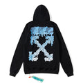 Off-White Black Blue Arrow Graphic Hoodie
