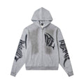 EMOTION Grey Graphic Zip Up Hoodie