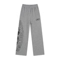 Grey Wide Leg Sweatpants Unisex Streetwear Casual Loose Fit Pants