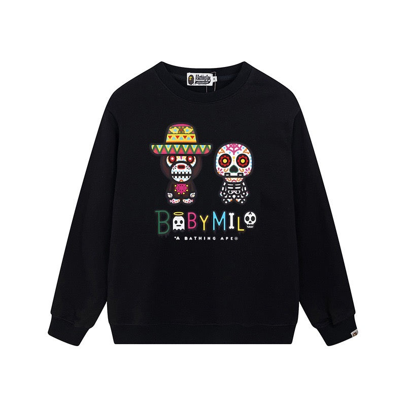 BAPE Baby Milo Skull Graphic Crewneck Sweatshirt
