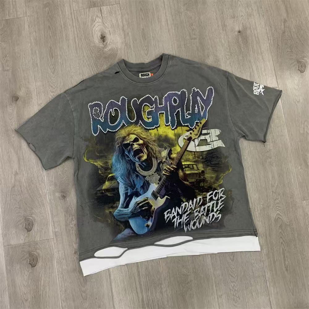 Vintage Rock Graphic T-Shirt Oversized Streetwear Short Sleeve Unisex Casual Tee